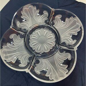 Mikasa crystal four-part serving dish, often referred to as a relish candy dish